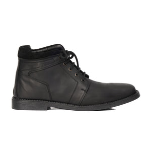 BT-03 Black Ankle Boots in Oily Cow Leather